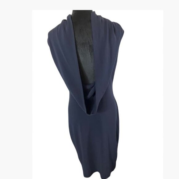 Vintage Ellen Tracy Sexy Backless Draped Sheath Body Hugging Dress Size 8  EUC - Picture 5 of 10